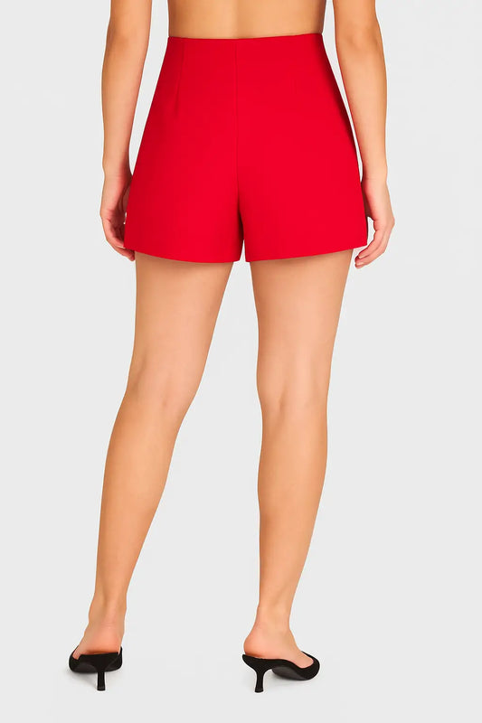 Short de Mujer Estilo Sastrero Rojo