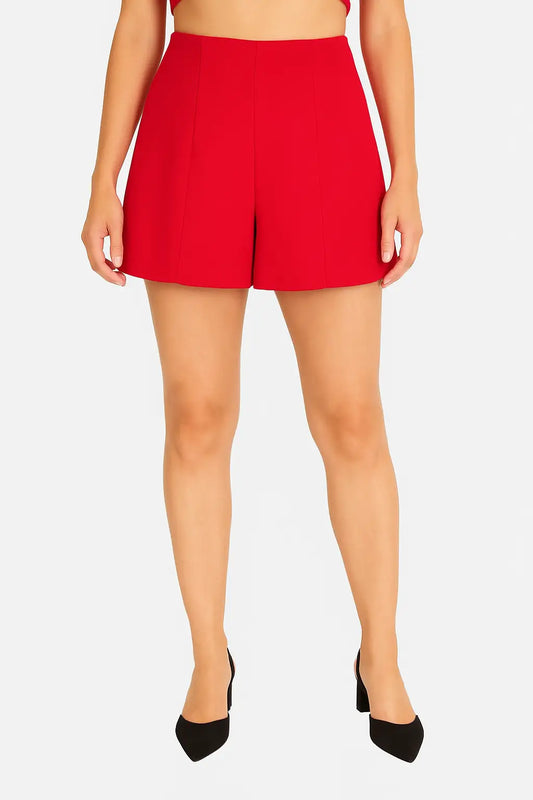 Short de Mujer Estilo Sastrero Rojo