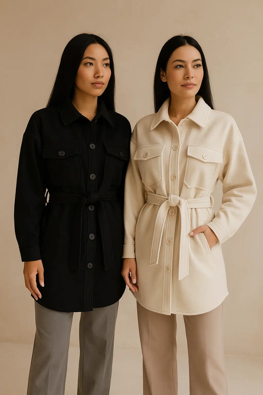 Abrigo Liss con Cinturón – Elegancia casual con silueta definida