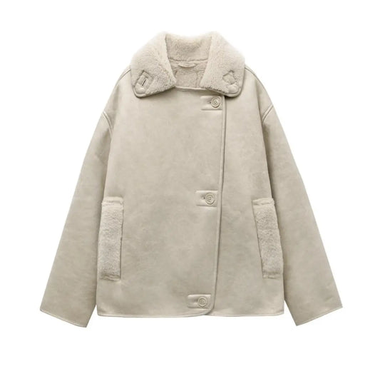 Jacket Oversize de Chiporro y Eco Cuero