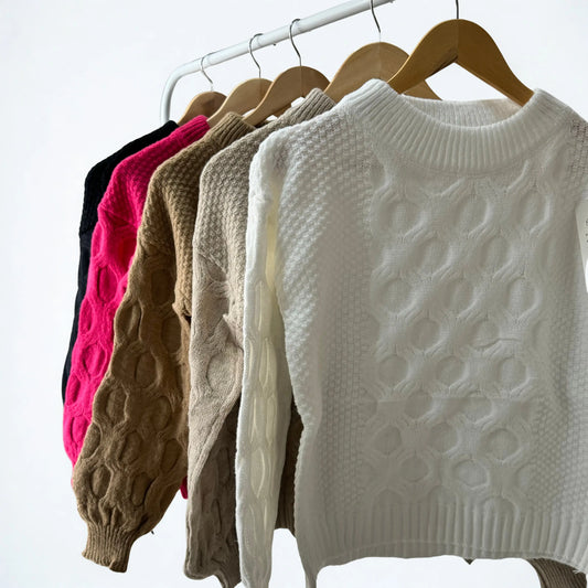 Sweater Panal Cuello Redondo – Textura, color y empoderamiento