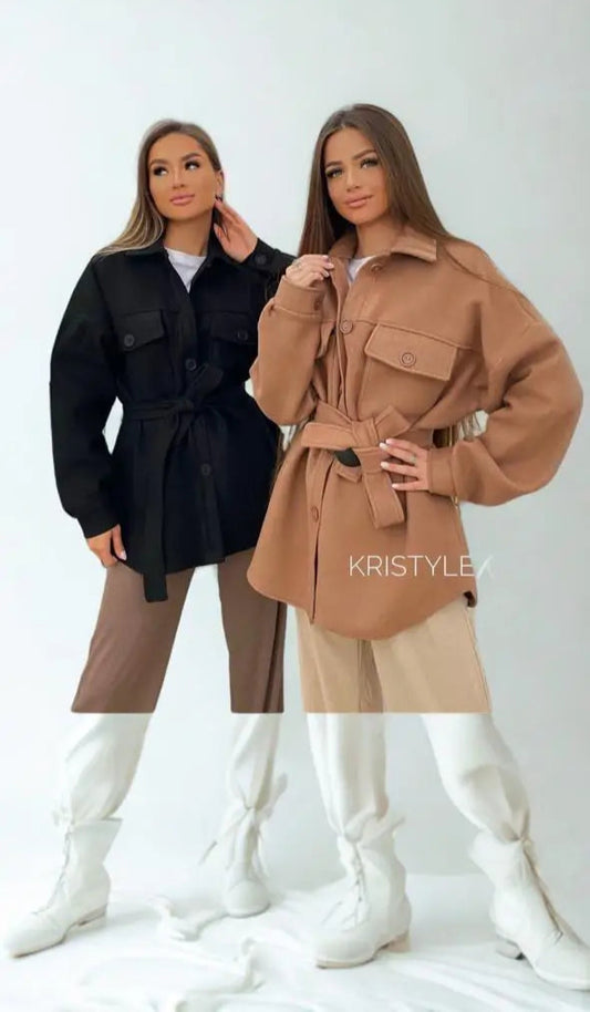 Abrigo Liss con Cinturón – Elegancia casual con silueta definida