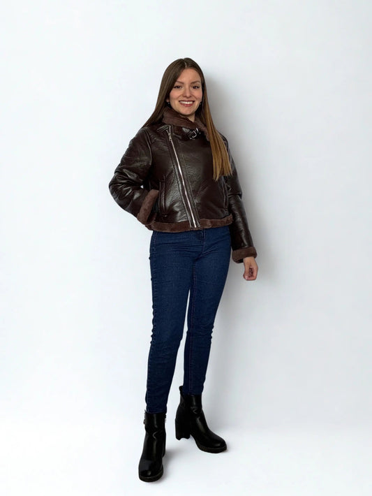 Chaqueta de Mujer Eco Cuero con Chiporro Constanza