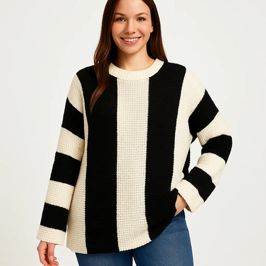 Sweater Oversize Rayado Bicolor Plus Size